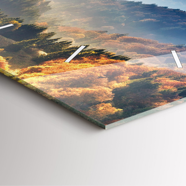 Szögletes fali üvegóra Hegyi táj