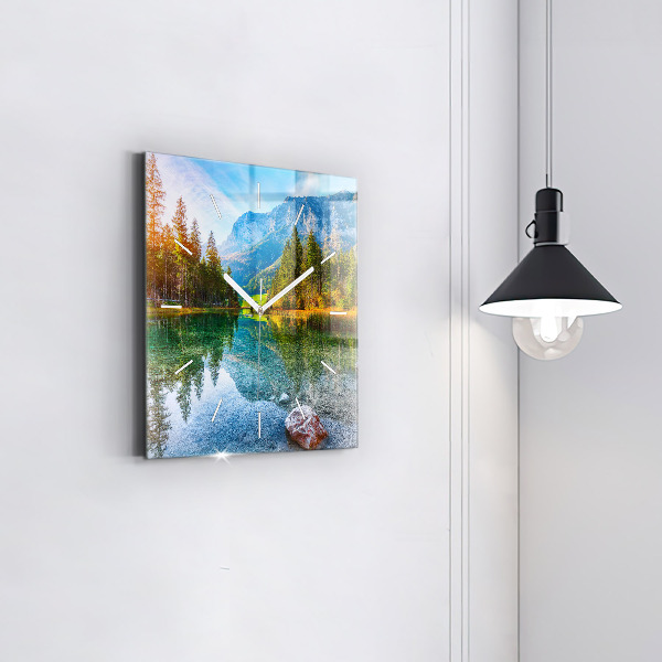 Szögletes fali üvegóra Folyó-hegység táj