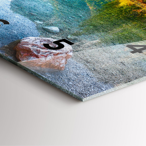 Szögletes fali üvegóra Folyó-hegység táj