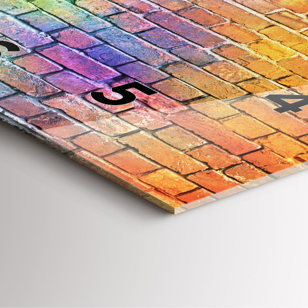 Szögletes fali üvegóra Festett fal