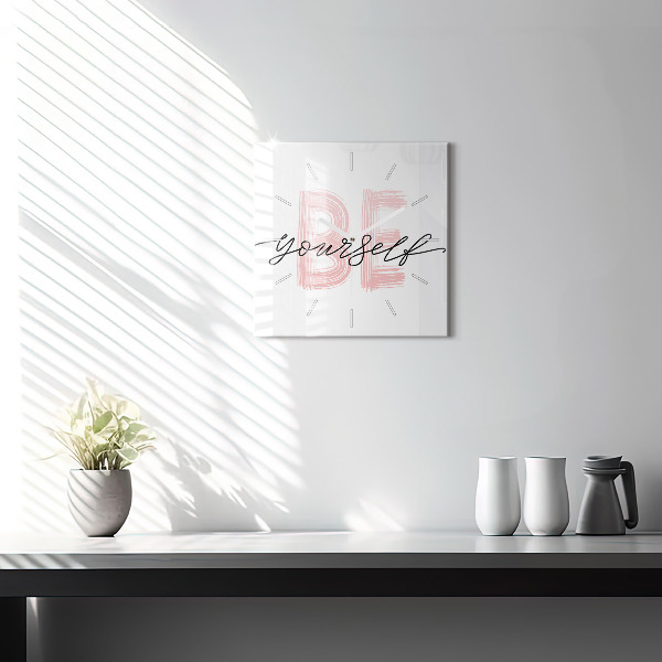 Szögletes fali üvegóra A Légy önmagad felirat
