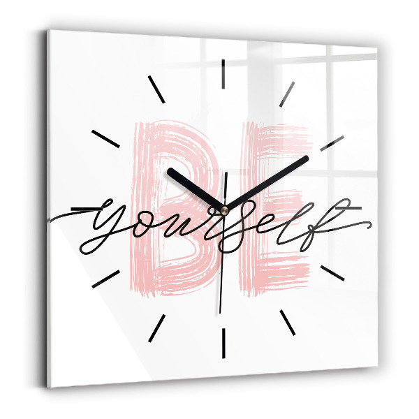 Szögletes fali üvegóra A Légy önmagad felirat