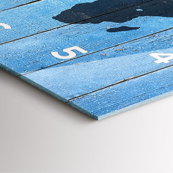 Szögletes fali üvegóra Világtérkép táblákon