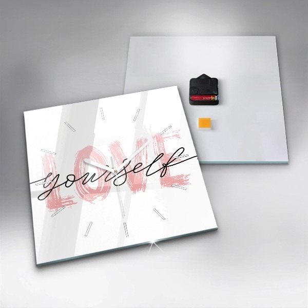 Szögletes fali üvegóra Szeresd magad felirat