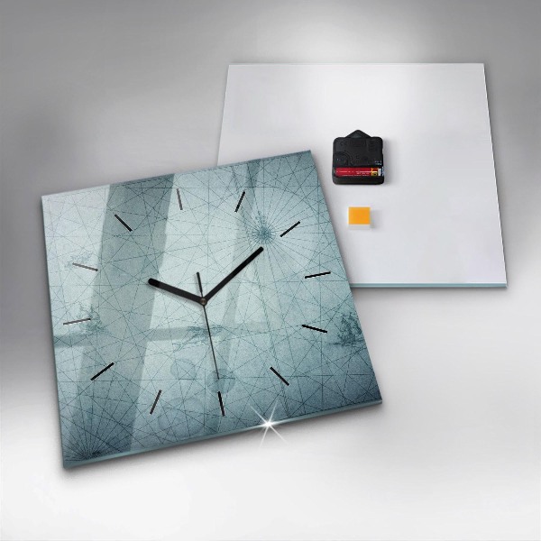 Szögletes fali üvegóra Vintage térkép