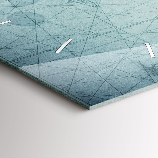 Szögletes fali üvegóra Vintage térkép