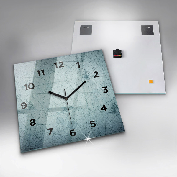 Szögletes fali üvegóra Vintage térkép