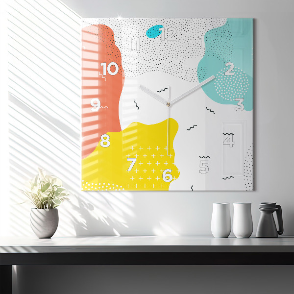 Szögletes fali üvegóra POP absztrakció