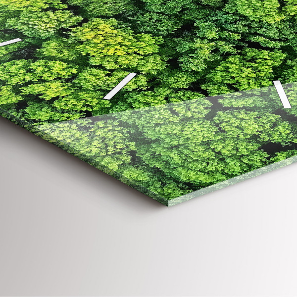 Szögletes fali üvegóra Erdő felülről