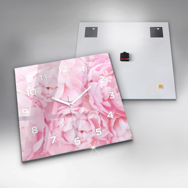 Szögletes fali üvegóra Virágzó virágok