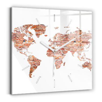 Szögletes fali üvegóra Régi tégla térkép