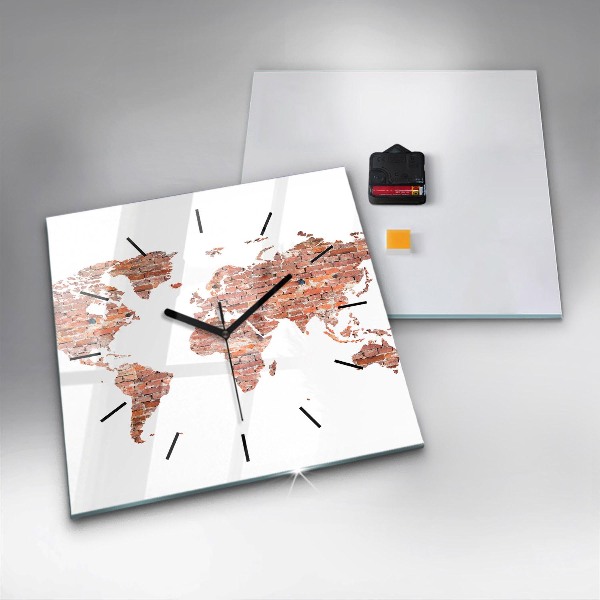 Szögletes fali üvegóra Régi tégla térkép