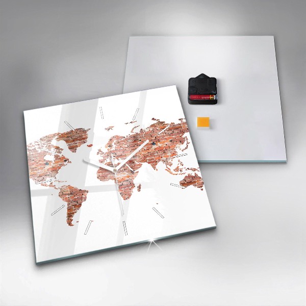 Szögletes fali üvegóra Régi tégla térkép