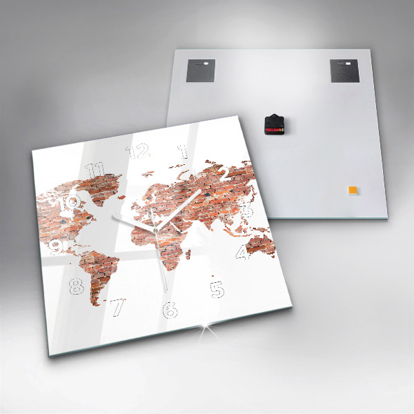 Szögletes fali üvegóra Régi tégla térkép