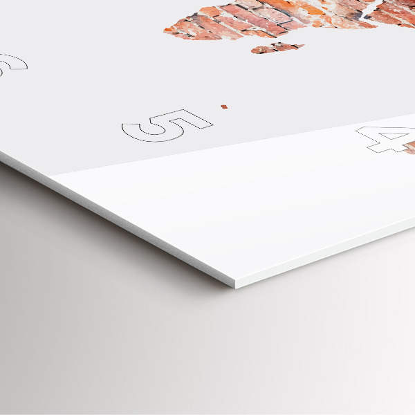 Szögletes fali üvegóra Régi tégla térkép