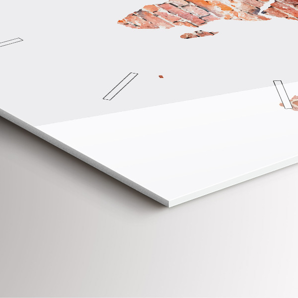 Szögletes fali üvegóra Régi tégla térkép