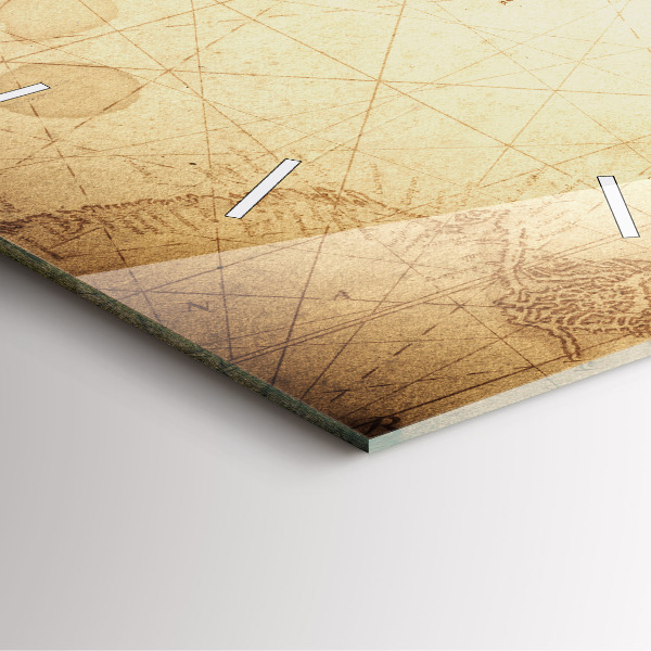 Szögletes fali üvegóra Régi világtérkép