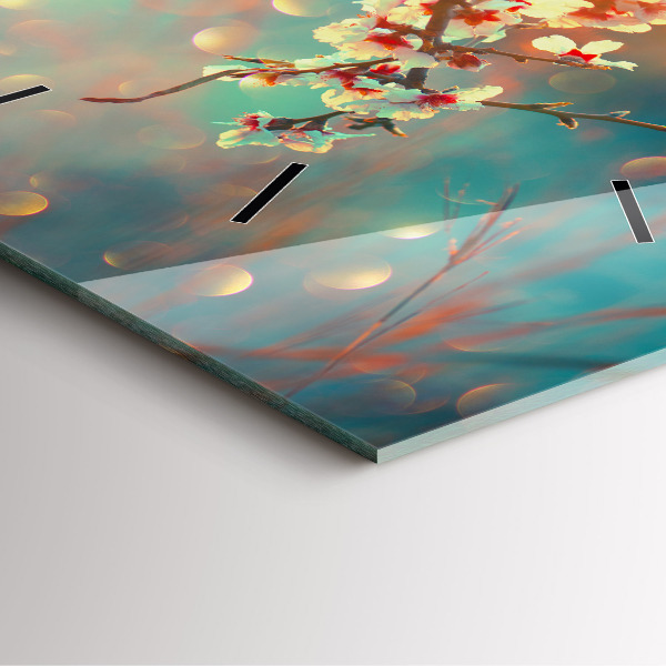 Szögletes fali üvegóra Tavaszi virágok