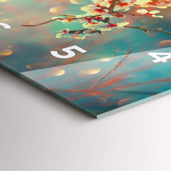 Szögletes fali üvegóra Tavaszi virágok