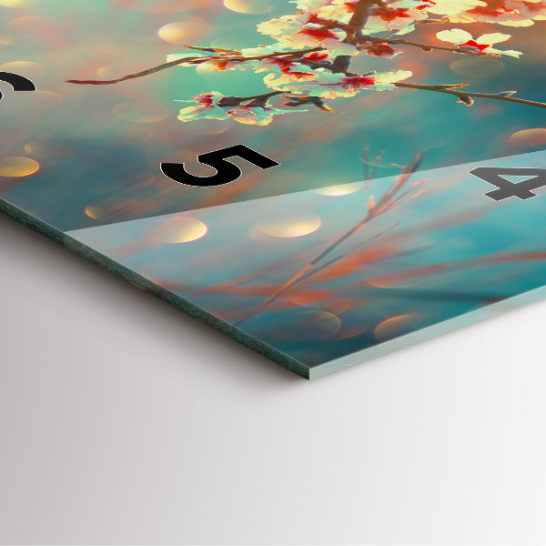 Szögletes fali üvegóra Tavaszi virágok