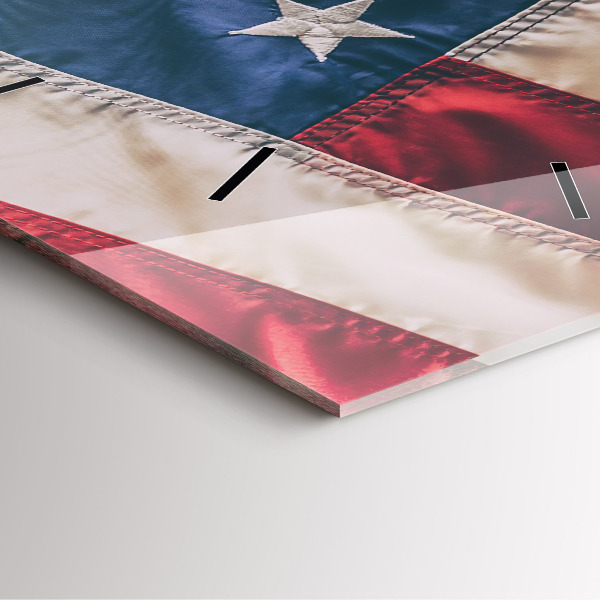 Szögletes fali üvegóra amerikai zászló