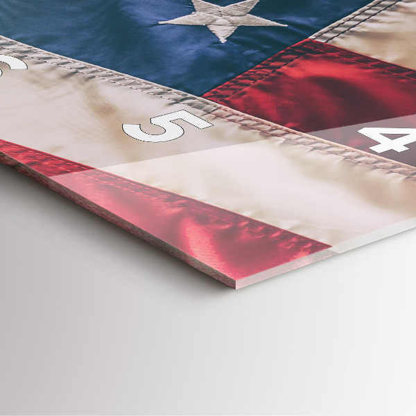 Szögletes fali üvegóra amerikai zászló