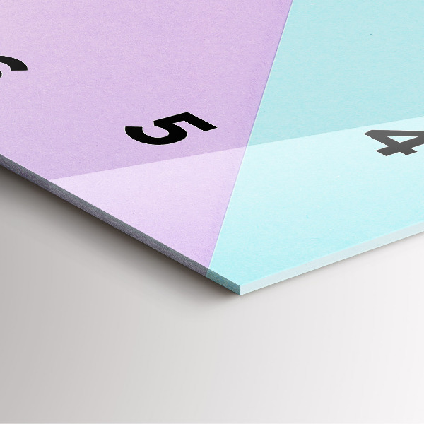 Szögletes fali üvegóra Pasztell mintás