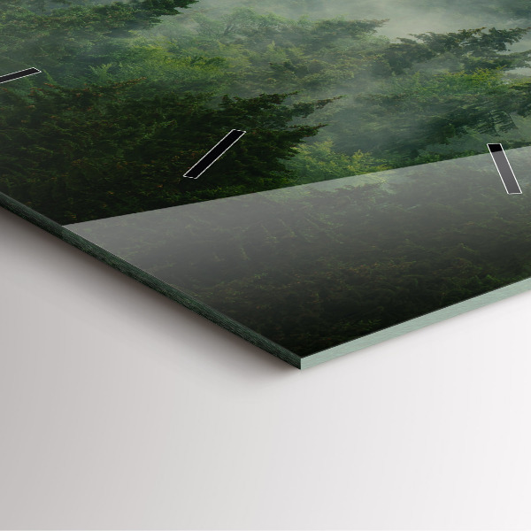 Szögletes fali üvegóra Ködös erdő