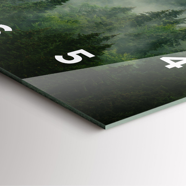 Szögletes fali üvegóra Ködös erdő