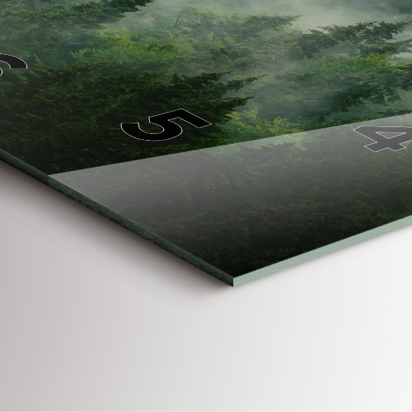 Szögletes fali üvegóra Ködös erdő