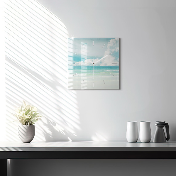 Szögletes fali üvegóra Tengeri táj