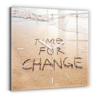 Szögletes fali üvegóra Beach Idézet