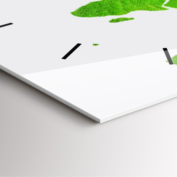 Szögletes fali üvegóra Zöld fű térkép