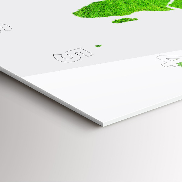 Szögletes fali üvegóra Zöld fű térkép