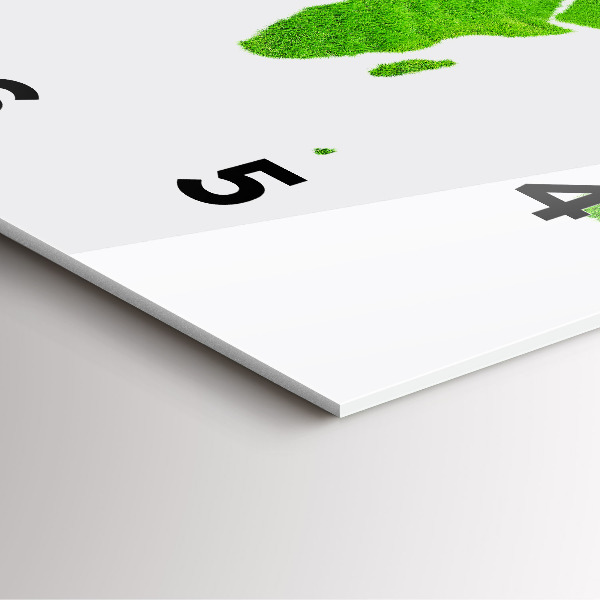 Szögletes fali üvegóra Zöld fű térkép