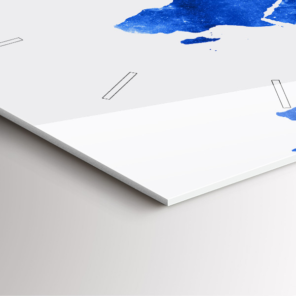 Szögletes fali üvegóra Űr világtérkép