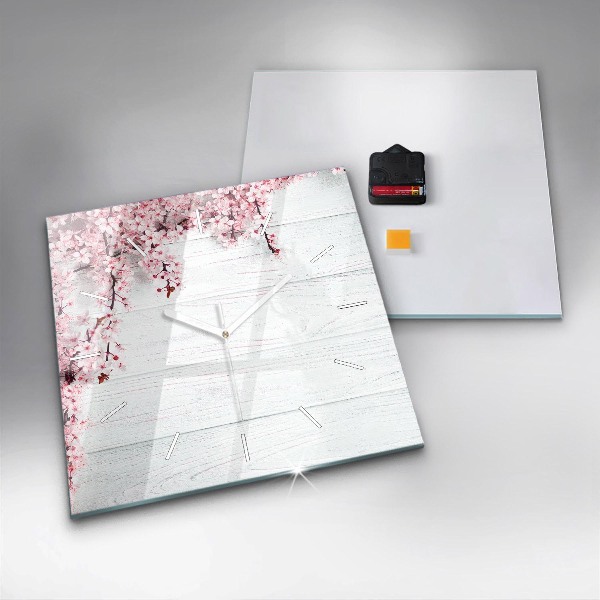 Szögletes fali üvegóra Tavaszi virágok