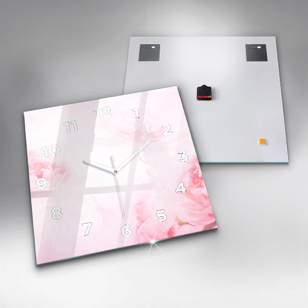 Szögletes fali üvegóra Virágzó virágok