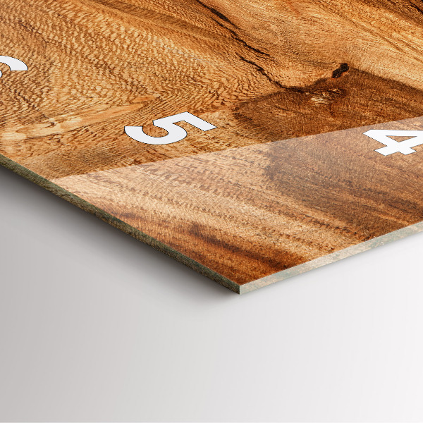 Szögletes fali üvegóra Fa textúra