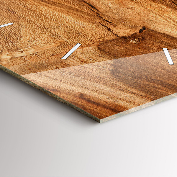 Szögletes fali üvegóra Fa textúra