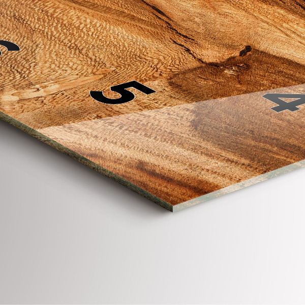 Szögletes fali üvegóra Fa textúra