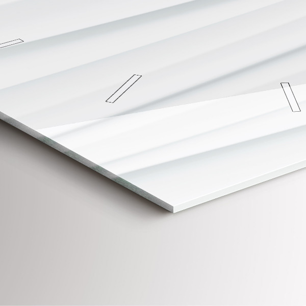 Szögletes fali üvegóra Hullámok textúrája