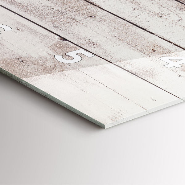 Szögletes fali üvegóra Világos fa deszkák