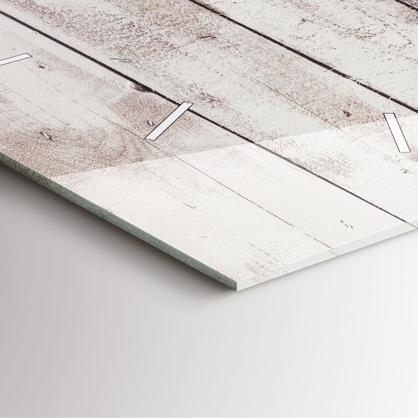 Szögletes fali üvegóra Világos fa deszkák