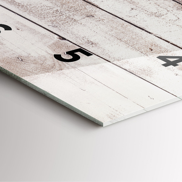 Szögletes fali üvegóra Világos fa deszkák