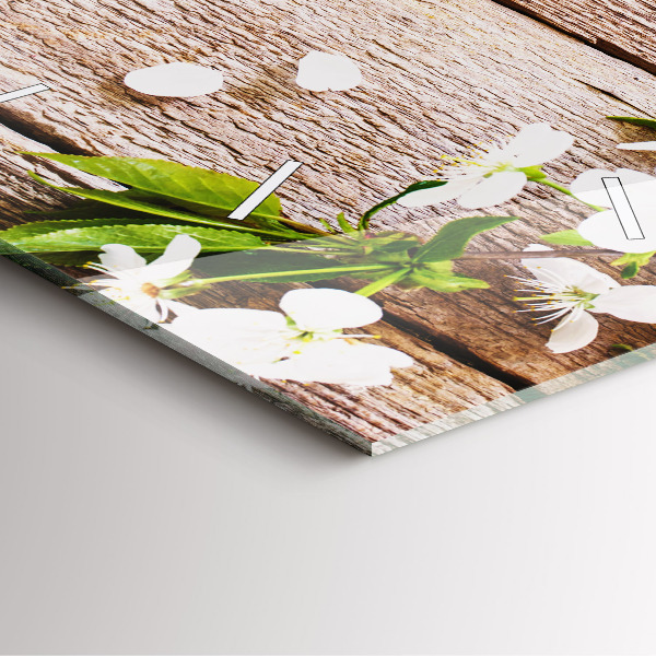 Szögletes fali üvegóra Virágok a fán