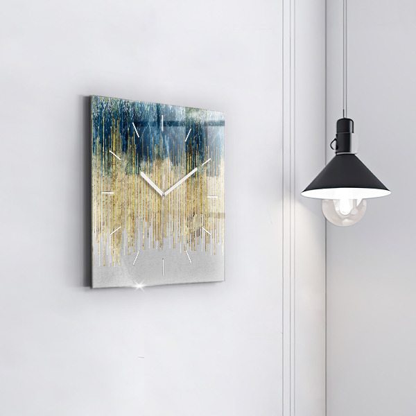 Szögletes fali üvegóra Dekoratív minta és arany