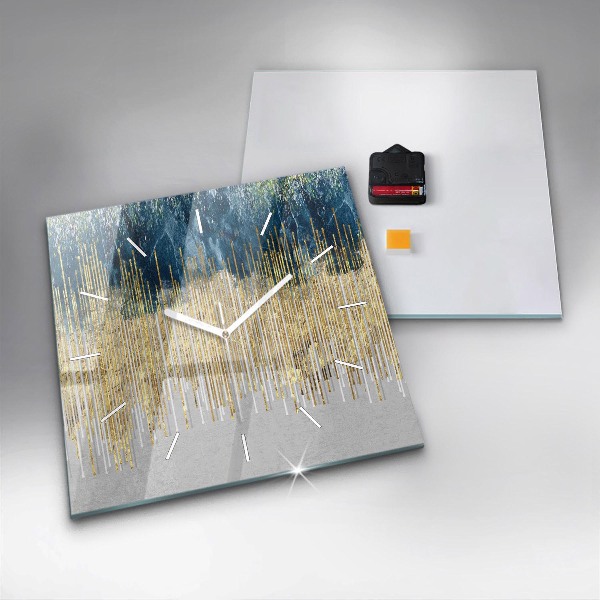 Szögletes fali üvegóra Dekoratív minta és arany