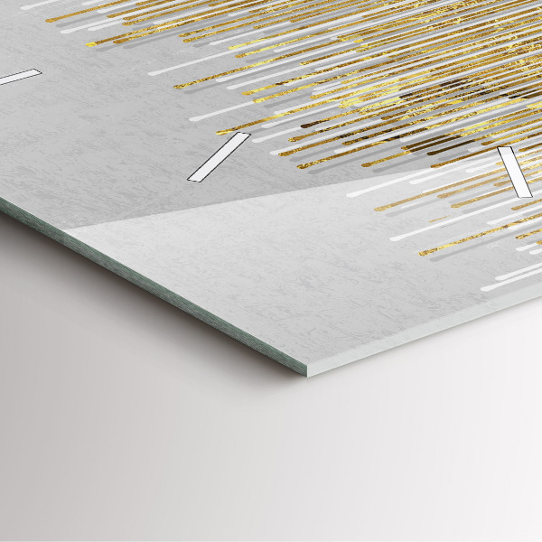 Szögletes fali üvegóra Dekoratív minta és arany