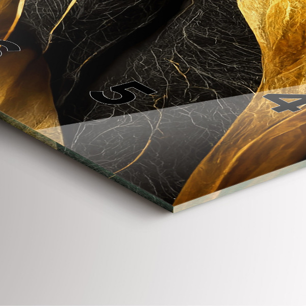 Szögletes fali üvegóra Elegáns absztrakció